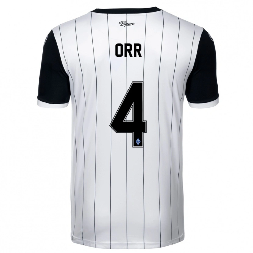 Danxen Niño Camiseta George Orr #4 Blanco Negro 2ª Equipación 2025/26 La Camisa México