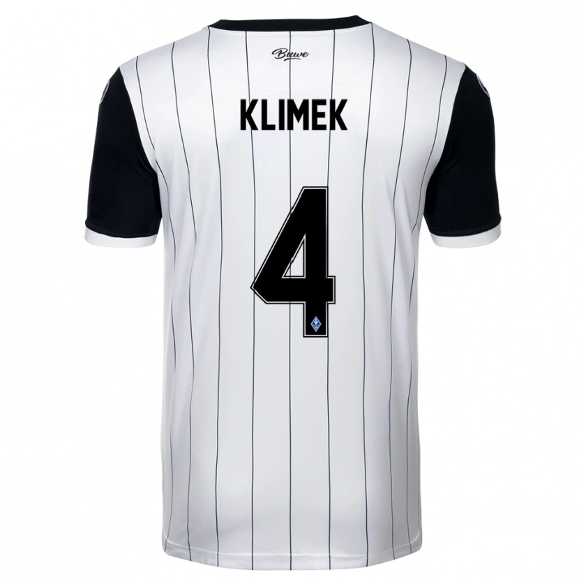 Danxen Niño Camiseta Tom Klimek #4 Blanco Negro 2ª Equipación 2025/26 La Camisa México