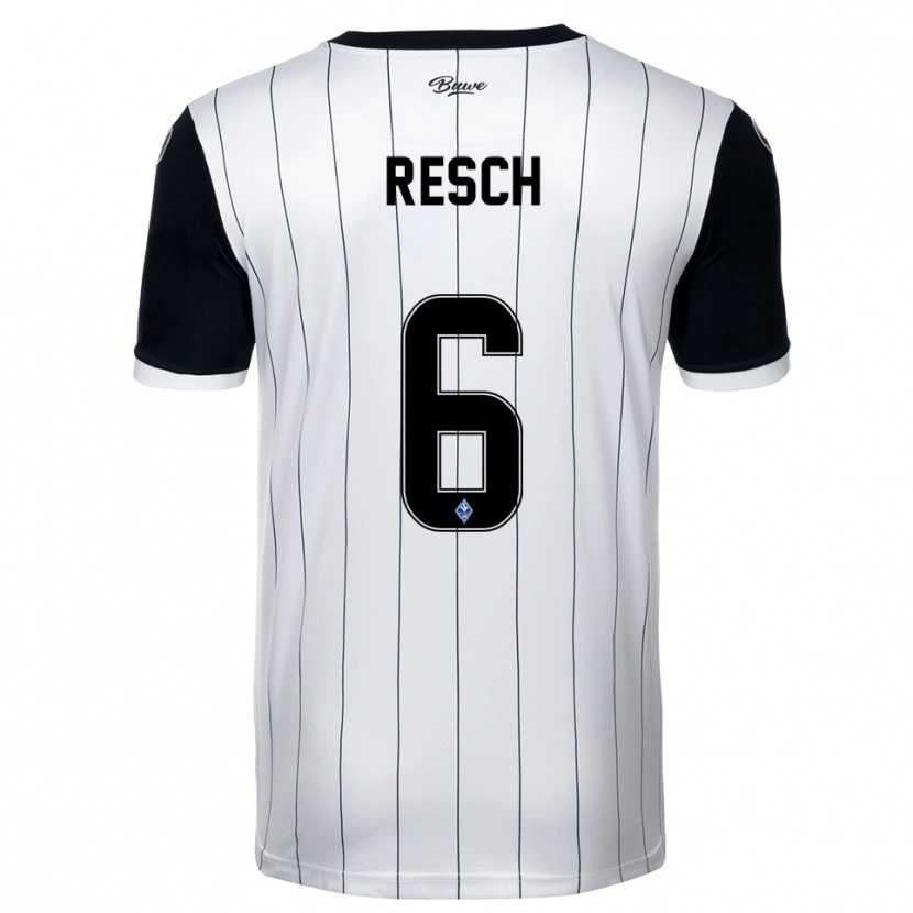 Danxen Niño Camiseta Kimo Resch #6 Blanco Negro 2ª Equipación 2025/26 La Camisa México