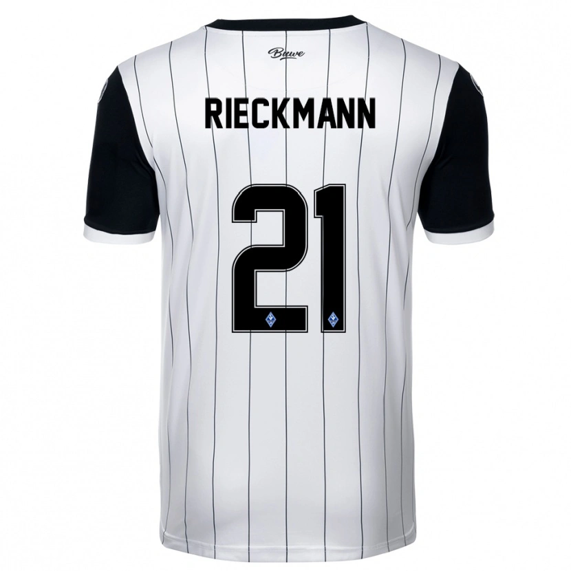 Danxen Niño Camiseta Julian Rieckmann #21 Blanco Negro 2ª Equipación 2025/26 La Camisa México