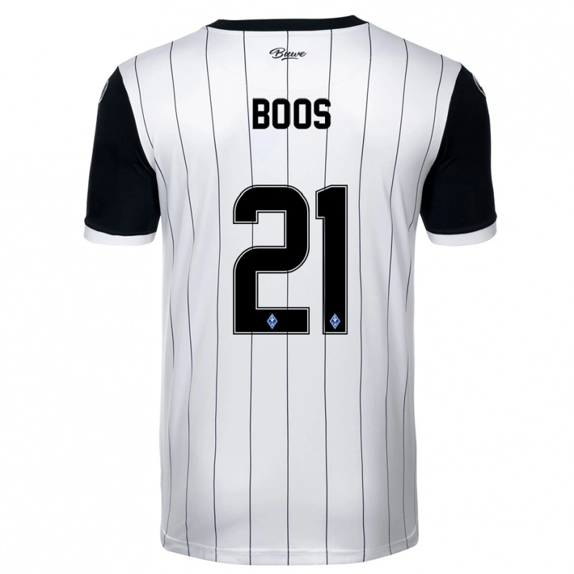 Danxen Niño Camiseta Noah Boos #21 Blanco Negro 2ª Equipación 2025/26 La Camisa México
