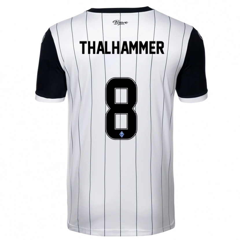 Danxen Niño Camiseta Maximilian Thalhammer #8 Blanco Negro 2ª Equipación 2025/26 La Camisa México