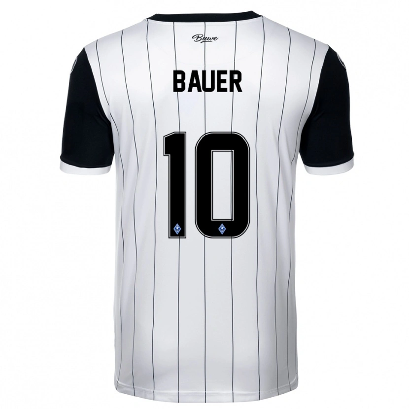 Danxen Niño Camiseta Milo Bauer #10 Blanco Negro 2ª Equipación 2025/26 La Camisa México