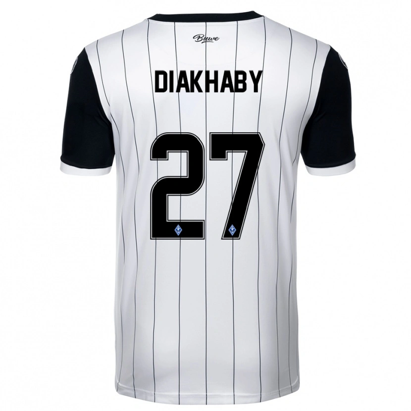 Danxen Niño Camiseta Adama Diakhaby #27 Blanco Negro 2ª Equipación 2025/26 La Camisa México