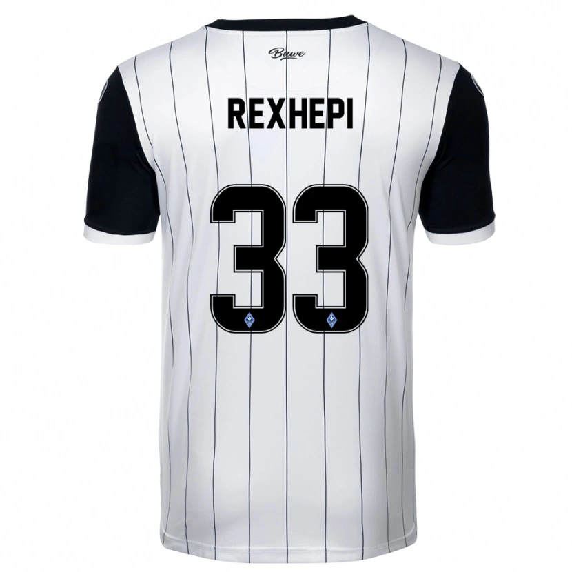 Danxen Niño Camiseta Arlind Rexhepi #33 Blanco Negro 2ª Equipación 2025/26 La Camisa México