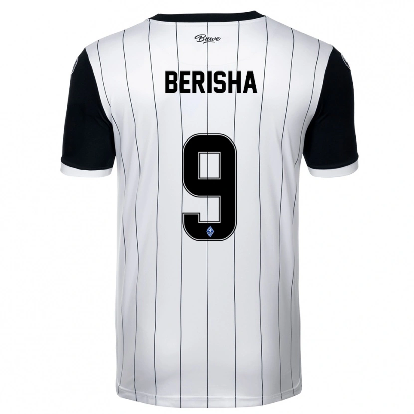 Danxen Niño Camiseta Leotrim Berisha #9 Blanco Negro 2ª Equipación 2025/26 La Camisa México