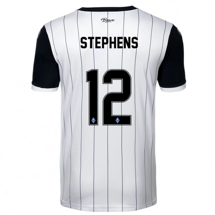 Danxen Niño Camiseta Kaden Stephens #12 Blanco Negro 2ª Equipación 2025/26 La Camisa México
