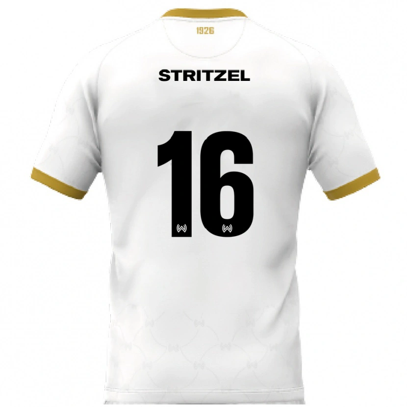 Danxen Niño Camiseta Florian Stritzel #16 Blanco Dorado 2ª Equipación 2025/26 La Camisa México
