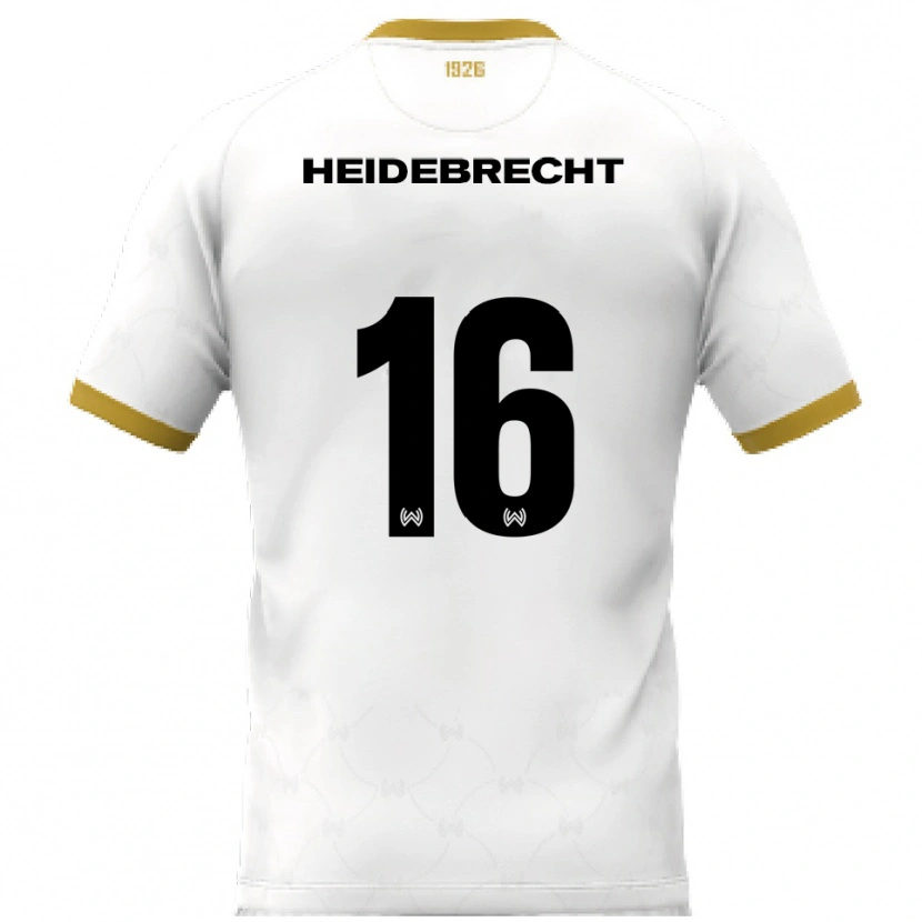 Danxen Niño Camiseta Elias Heidebrecht #16 Blanco Dorado 2ª Equipación 2025/26 La Camisa México