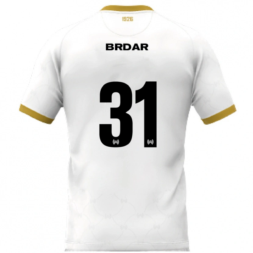 Danxen Niño Camiseta Noah Brdar #31 Blanco Dorado 2ª Equipación 2025/26 La Camisa México