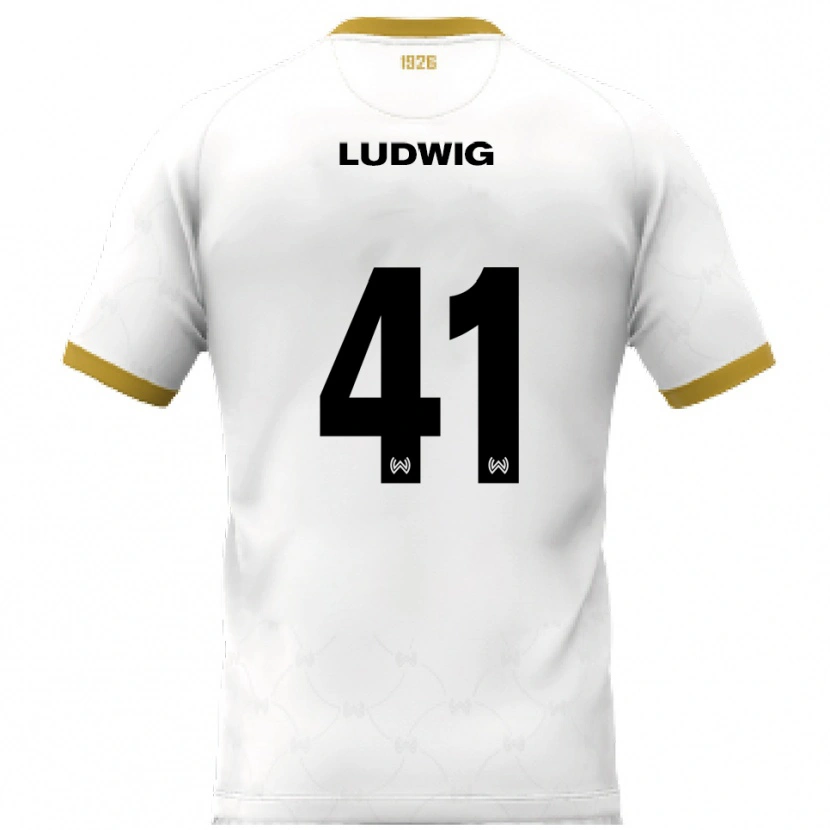 Danxen Niño Camiseta Finn Ludwig #41 Blanco Dorado 2ª Equipación 2025/26 La Camisa México