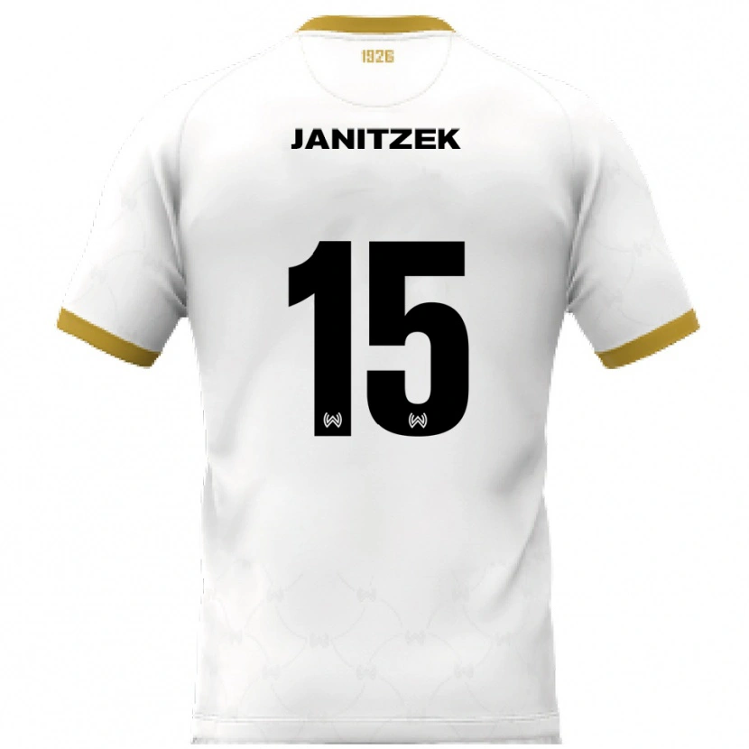 Danxen Niño Camiseta Justin Janitzek #15 Blanco Dorado 2ª Equipación 2025/26 La Camisa México