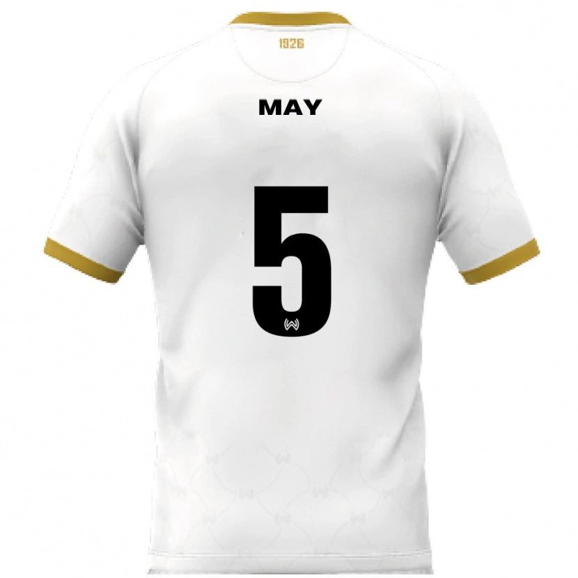 Danxen Niño Camiseta Niklas May #5 Blanco Dorado 2ª Equipación 2025/26 La Camisa México