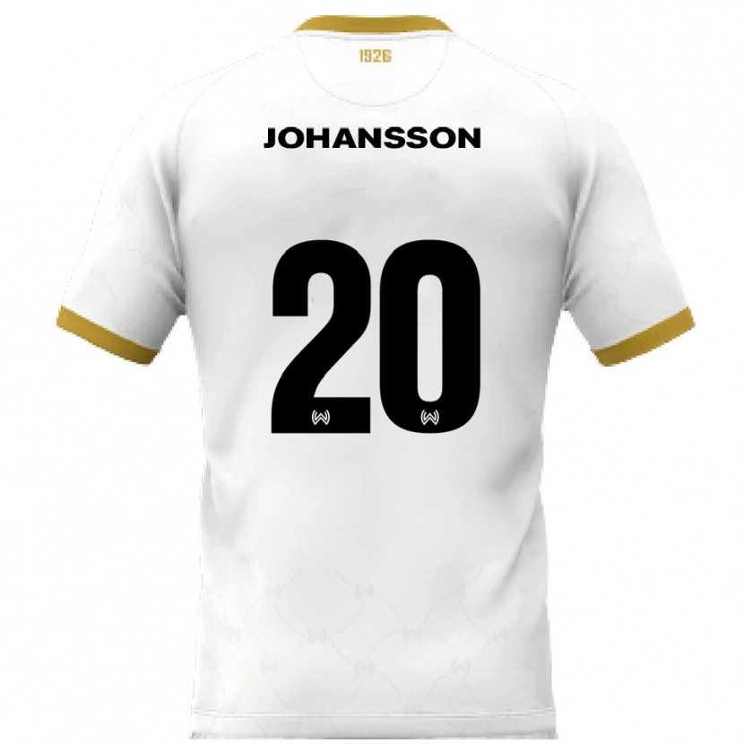 Danxen Niño Camiseta Ryan Johansson #20 Blanco Dorado 2ª Equipación 2025/26 La Camisa México