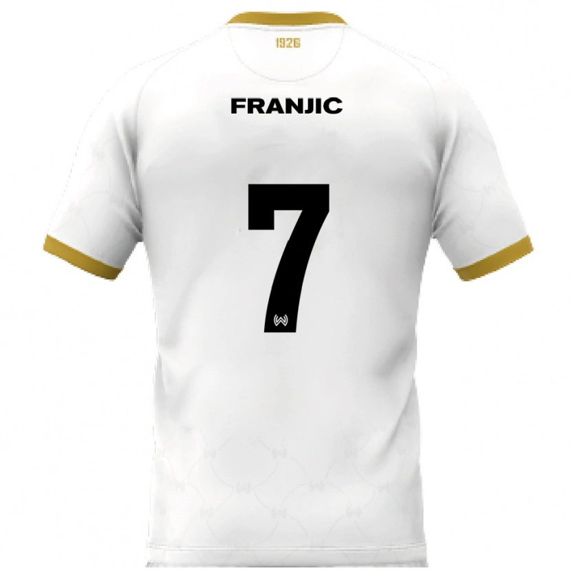Danxen Niño Camiseta Ivan Franjic #7 Blanco Dorado 2ª Equipación 2025/26 La Camisa México