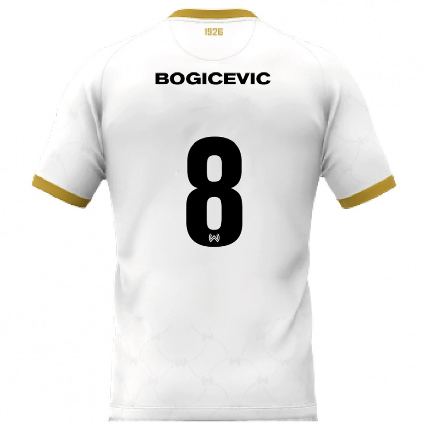 Danxen Niño Camiseta Donny Bogicevic #8 Blanco Dorado 2ª Equipación 2025/26 La Camisa México