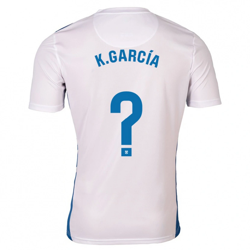 Danxen Hombre Camiseta Kimetz García #0 Blanco Azul 1ª Equipación 2025/26 La Camisa México