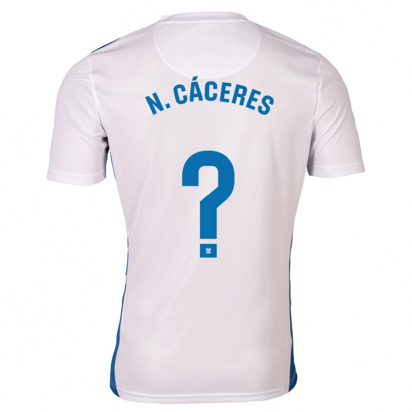 Danxen Hombre Camiseta Nayluisa Cáceres #0 Blanco Azul 1ª Equipación 2025/26 La Camisa México