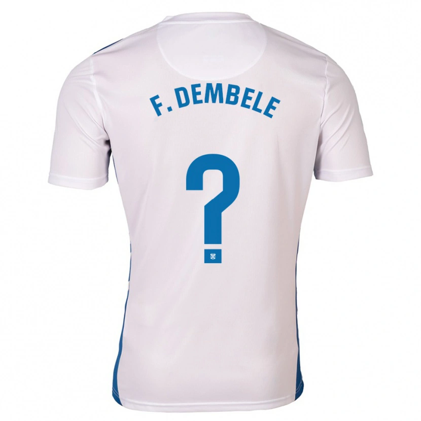 Danxen Hombre Camiseta Fatou Dembele #0 Blanco Azul 1ª Equipación 2025/26 La Camisa México