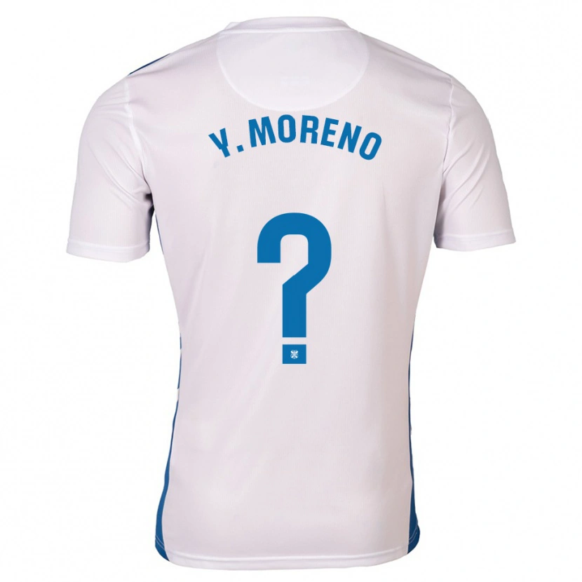 Danxen Hombre Camiseta Yerliane Moreno #0 Blanco Azul 1ª Equipación 2025/26 La Camisa México