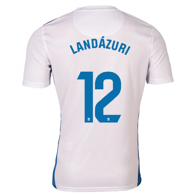 Danxen Hombre Camiseta Anthony Landázuri #12 Blanco Azul 1ª Equipación 2025/26 La Camisa México