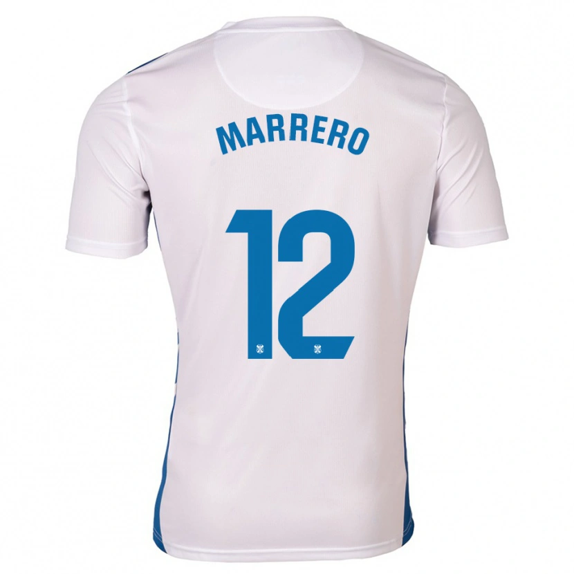 Danxen Hombre Camiseta Marcos Marrero #12 Blanco Azul 1ª Equipación 2025/26 La Camisa México