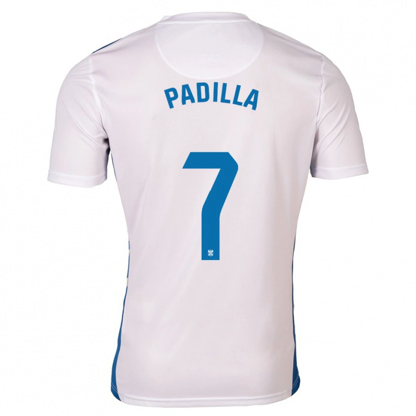 Danxen Hombre Camiseta Jorge Padilla #7 Blanco Azul 1ª Equipación 2025/26 La Camisa México
