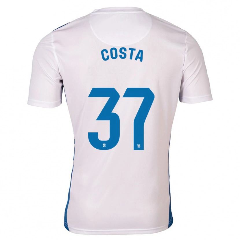 Danxen Hombre Camiseta Mauro Costa #37 Blanco Azul 1ª Equipación 2025/26 La Camisa México