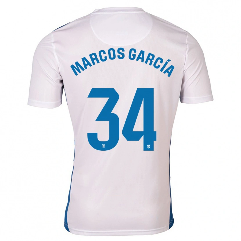 Danxen Hombre Camiseta Marcos García #34 Blanco Azul 1ª Equipación 2025/26 La Camisa México