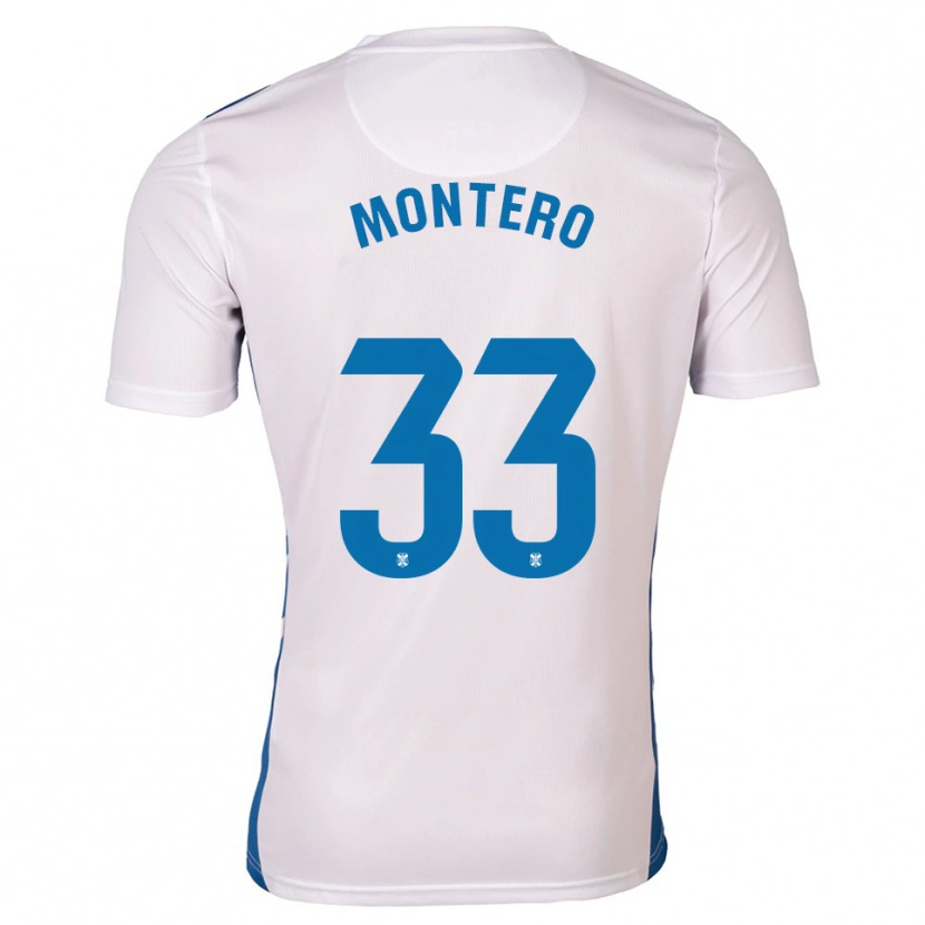 Danxen Hombre Camiseta Manuel Montero #33 Blanco Azul 1ª Equipación 2025/26 La Camisa México