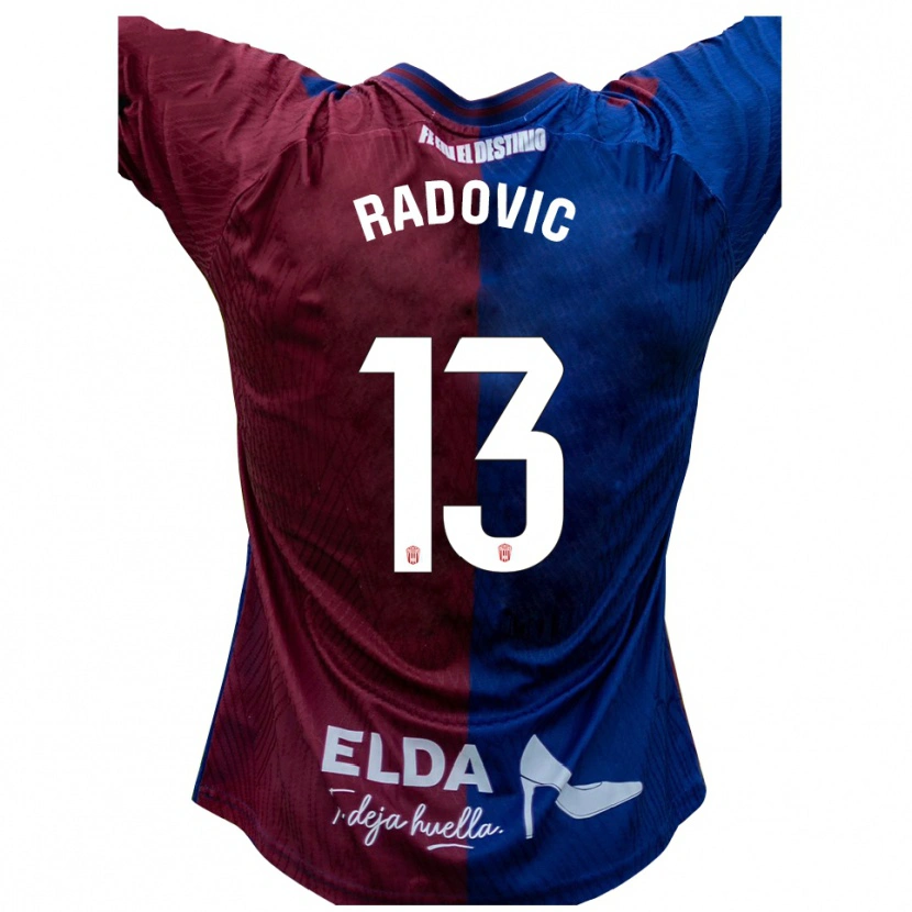 Danxen Hombre Camiseta Danilo Radovic #13 Azul Rojo 1ª Equipación 2025/26 La Camisa México