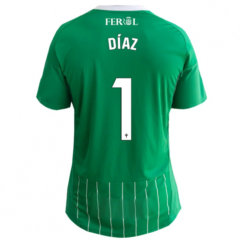 Danxen Hombre Camiseta Lucas Díaz #1 Verde Blanco 1ª Equipación 2025/26 La Camisa México