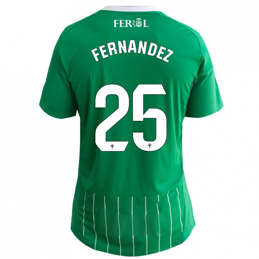 Danxen Hombre Camiseta César Fernández #25 Verde Blanco 1ª Equipación 2025/26 La Camisa México