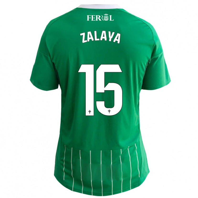 Danxen Hombre Camiseta Álex Zalaya #15 Verde Blanco 1ª Equipación 2025/26 La Camisa México