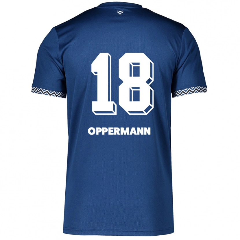 Danxen Hombre Camiseta Leo Oppermann #18 Azul Marino Blanco 1ª Equipación 2025/26 La Camisa México