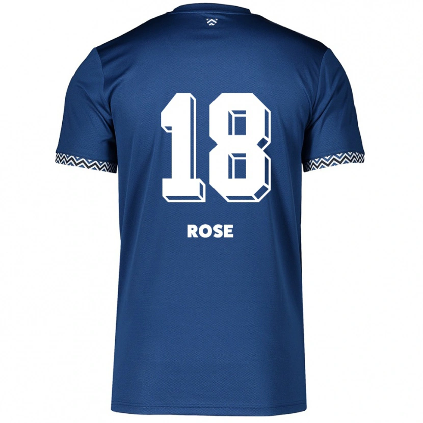 Danxen Hombre Camiseta Rafael Rose #18 Azul Marino Blanco 1ª Equipación 2025/26 La Camisa México