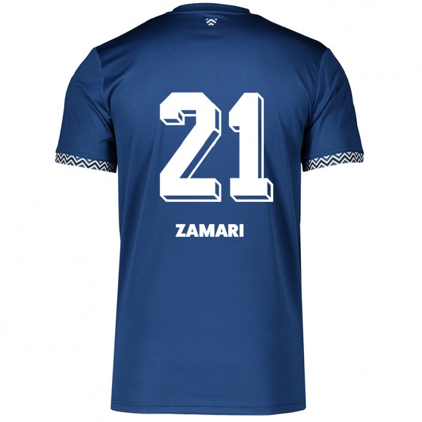 Danxen Hombre Camiseta Fadil Zamari #21 Azul Marino Blanco 1ª Equipación 2025/26 La Camisa México