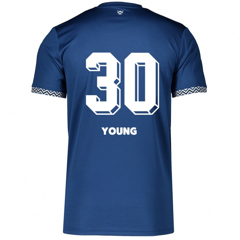 Danxen Hombre Camiseta Isaiah Young #30 Azul Marino Blanco 1ª Equipación 2025/26 La Camisa México