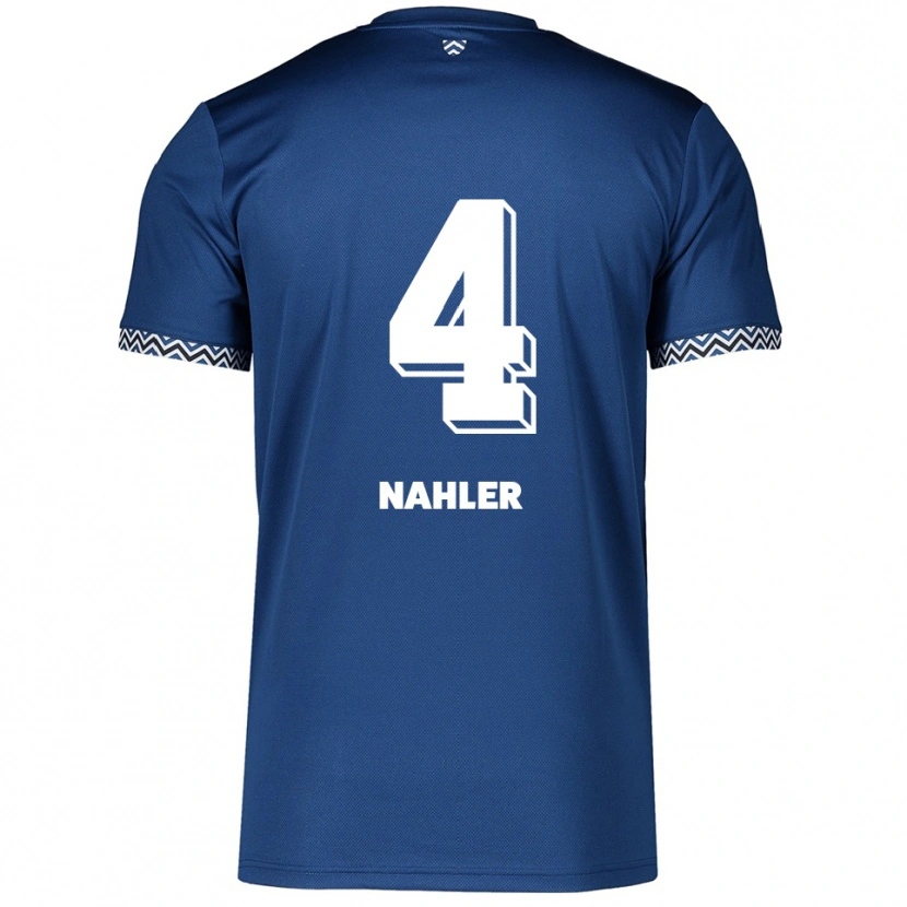 Danxen Hombre Camiseta Mika Nahler #4 Azul Marino Blanco 1ª Equipación 2025/26 La Camisa México