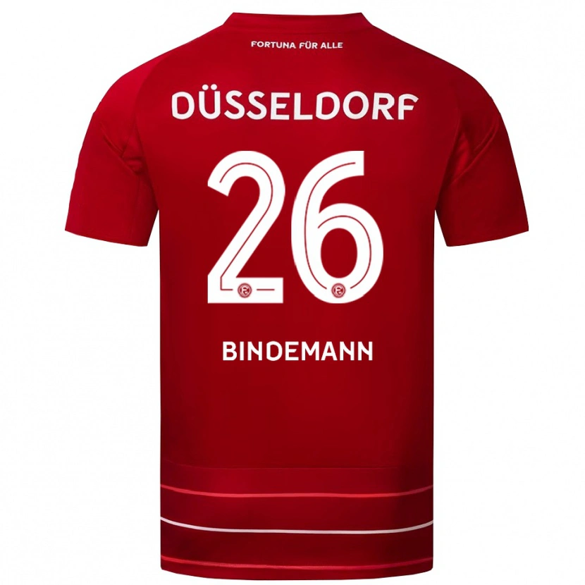 Danxen Hombre Camiseta Deniz Bindemann #26 Rojo Blanco 1ª Equipación 2025/26 La Camisa México