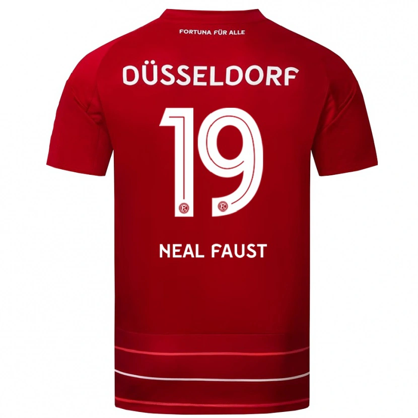 Danxen Hombre Camiseta Neal Faust #19 Rojo Blanco 1ª Equipación 2025/26 La Camisa México