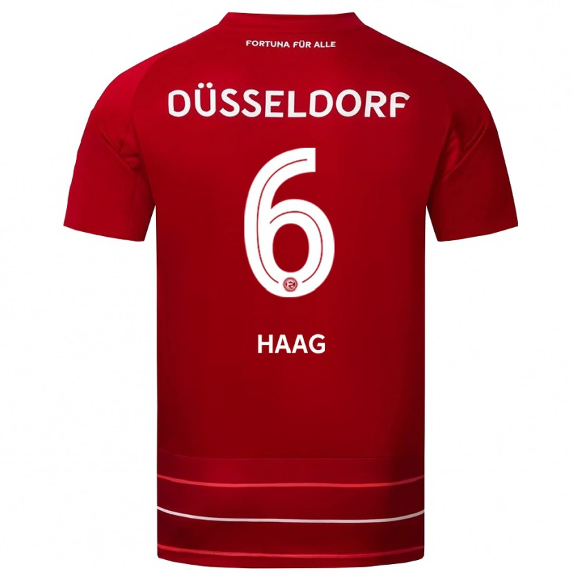 Danxen Hombre Camiseta Giovanni Haag #6 Rojo Blanco 1ª Equipación 2025/26 La Camisa México