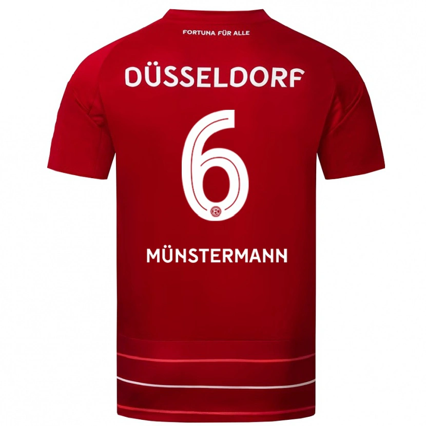 Danxen Hombre Camiseta Paul Münstermann #6 Rojo Blanco 1ª Equipación 2025/26 La Camisa México