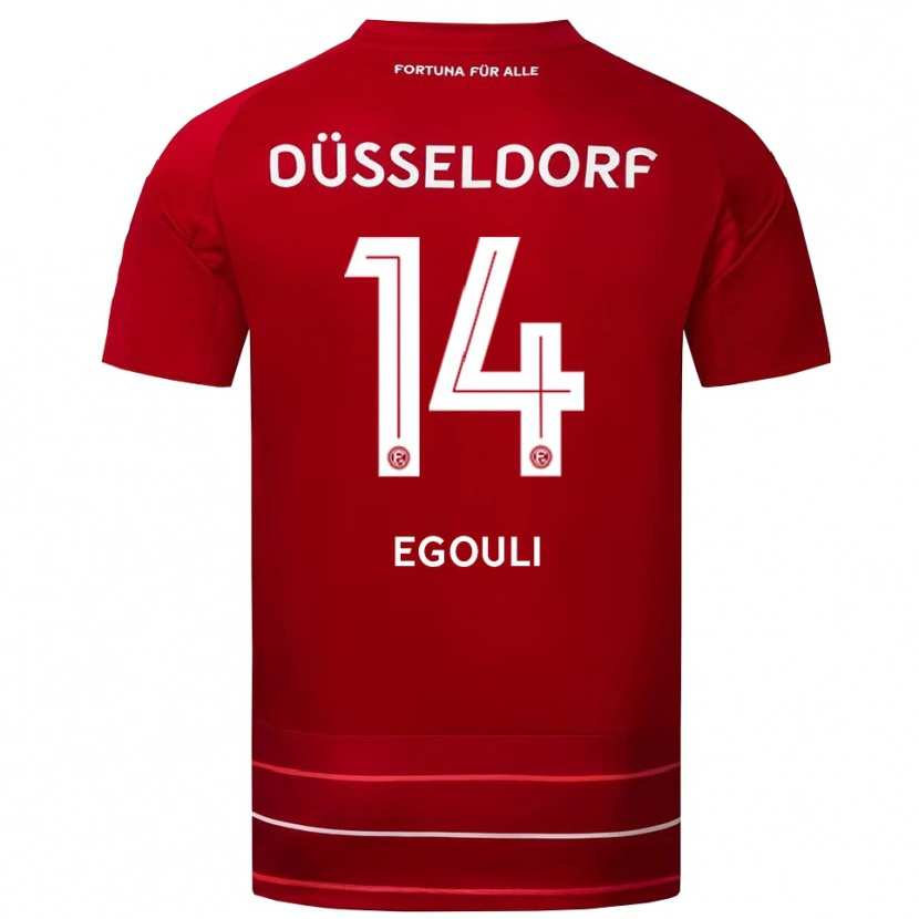 Danxen Hombre Camiseta Noah Egouli #14 Rojo Blanco 1ª Equipación 2025/26 La Camisa México