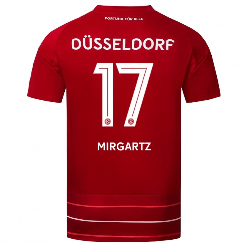 Danxen Hombre Camiseta Leo Mirgartz #17 Rojo Blanco 1ª Equipación 2025/26 La Camisa México