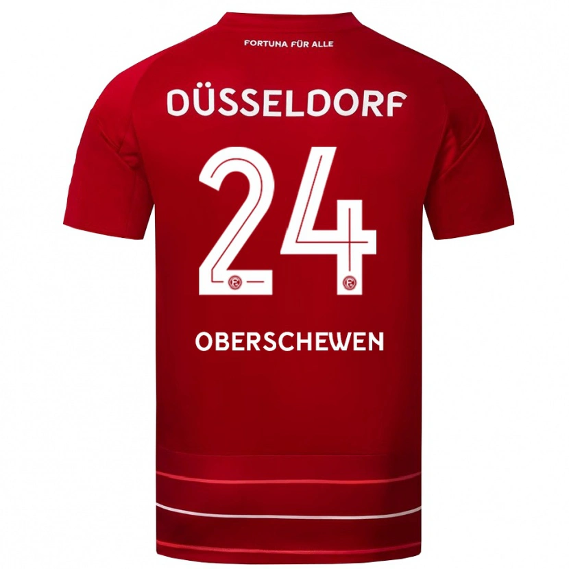 Danxen Hombre Camiseta Elias Oberschewen #24 Rojo Blanco 1ª Equipación 2025/26 La Camisa México