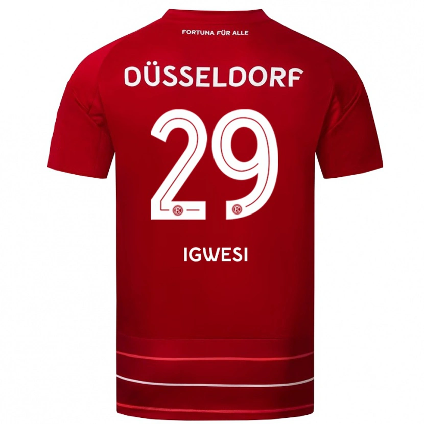 Danxen Hombre Camiseta Tyrese Igwesi #29 Rojo Blanco 1ª Equipación 2025/26 La Camisa México