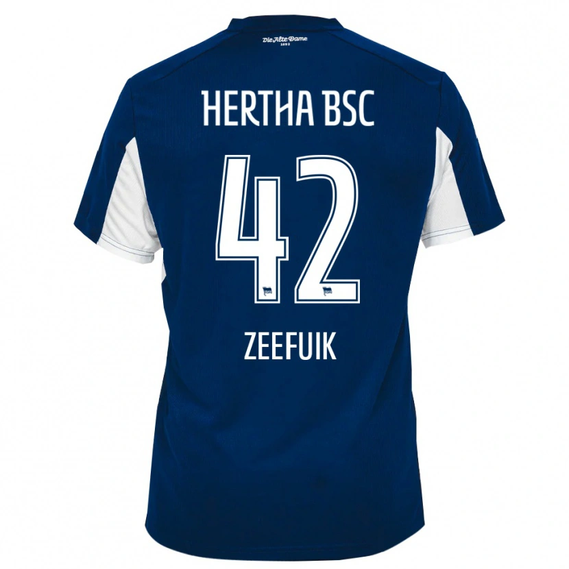 Danxen Hombre Camiseta Deyovaisio Zeefuik #42 Blanco Azul 1ª Equipación 2025/26 La Camisa México