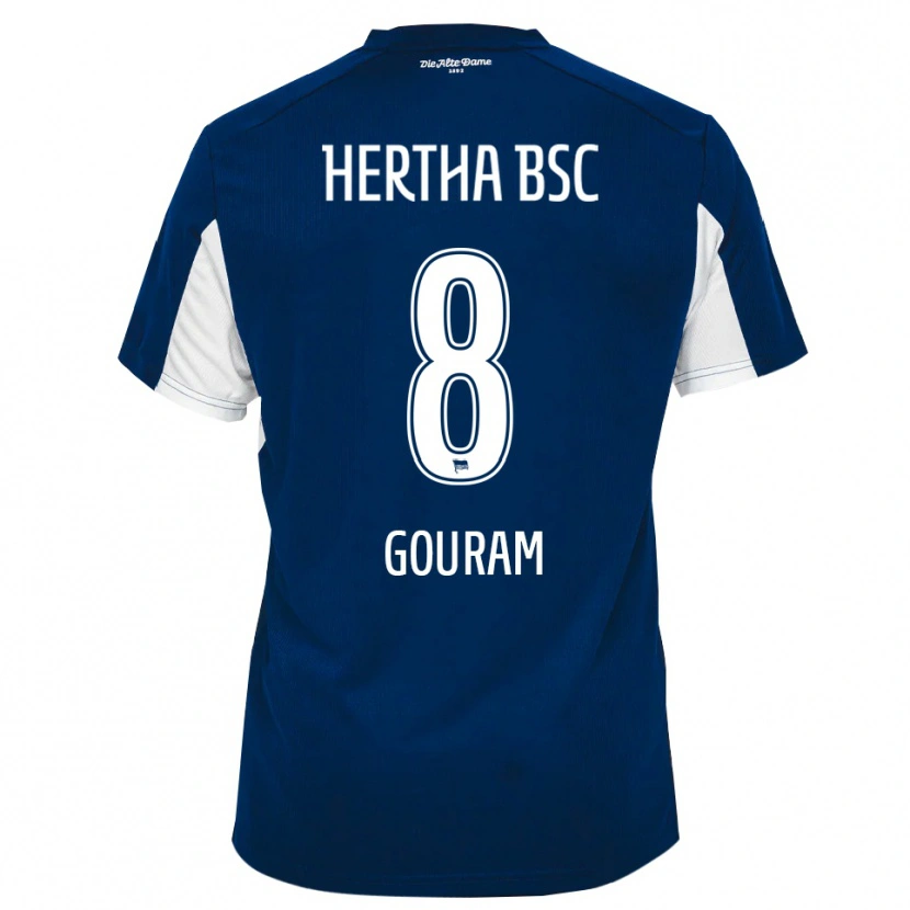 Danxen Hombre Camiseta Soufian Gouram #8 Blanco Azul 1ª Equipación 2025/26 La Camisa México
