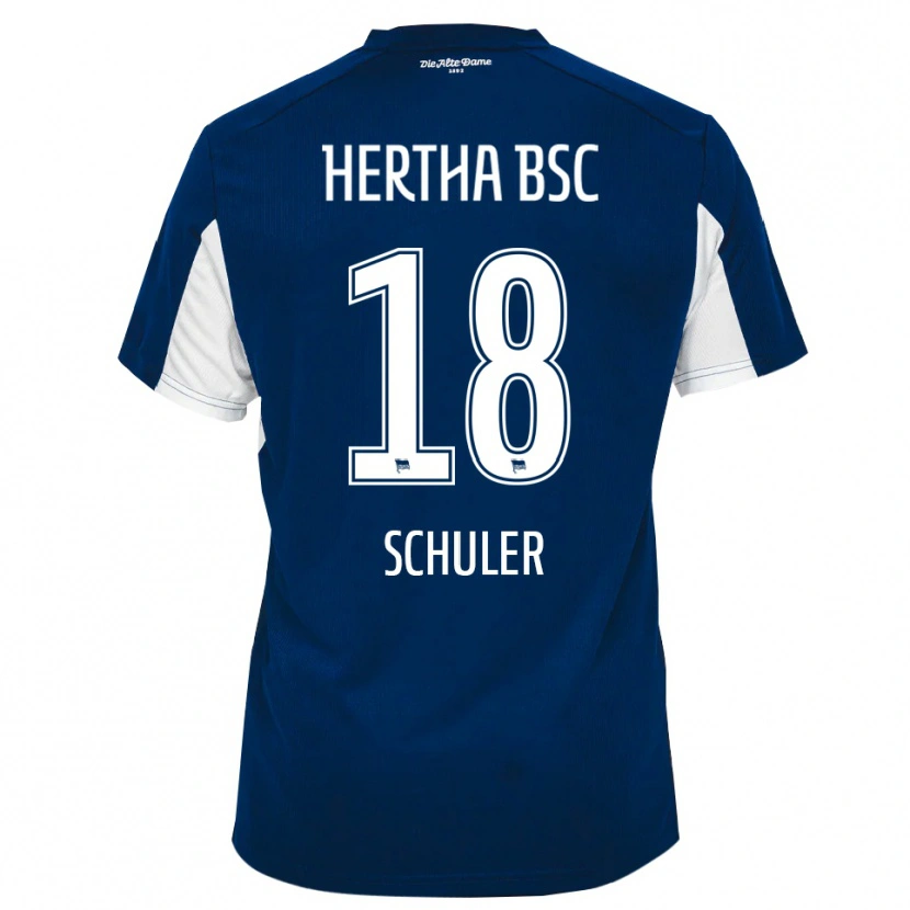Danxen Hombre Camiseta Luca Schuler #18 Blanco Azul 1ª Equipación 2025/26 La Camisa México